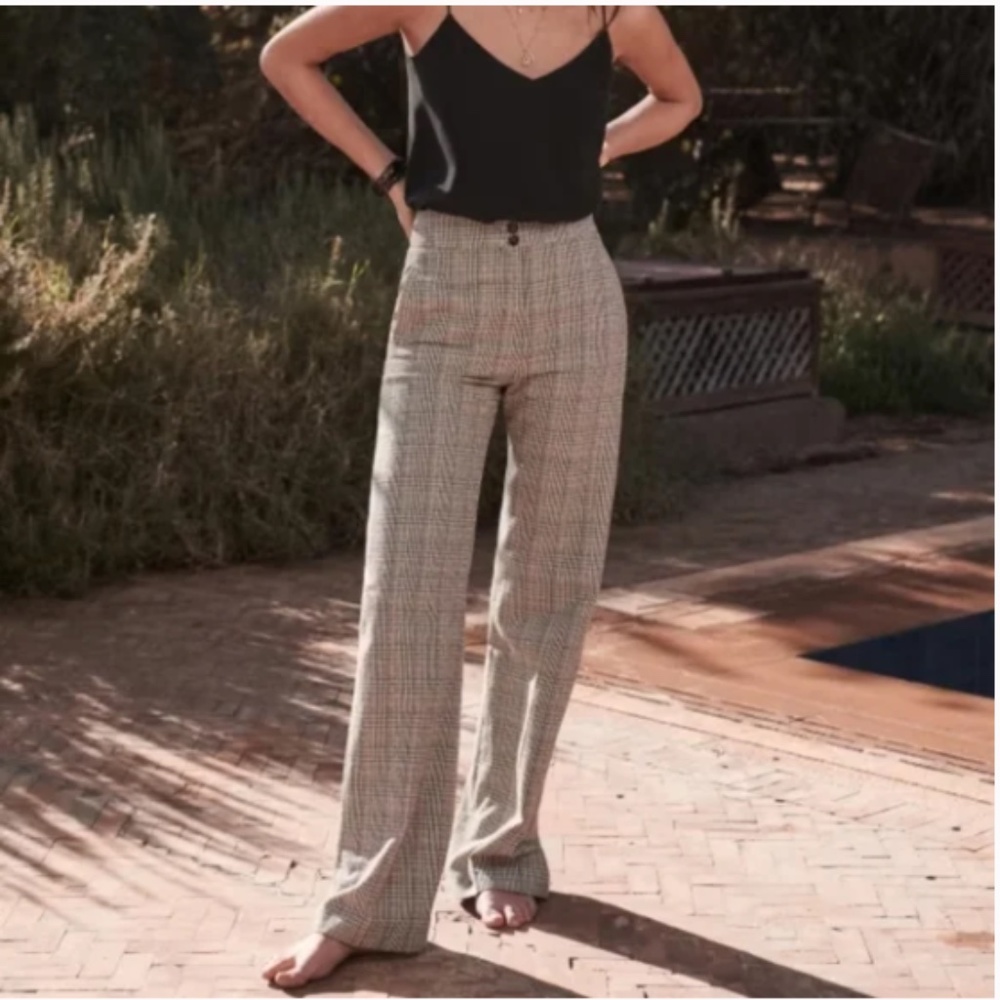 Sezane Marty High Waist Wide Leg Trousers 6 (38 FR) NWT